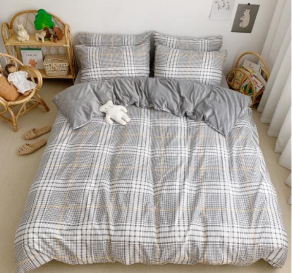 3D Light Gray Grid 18051 Bed Pillowcases Quilt