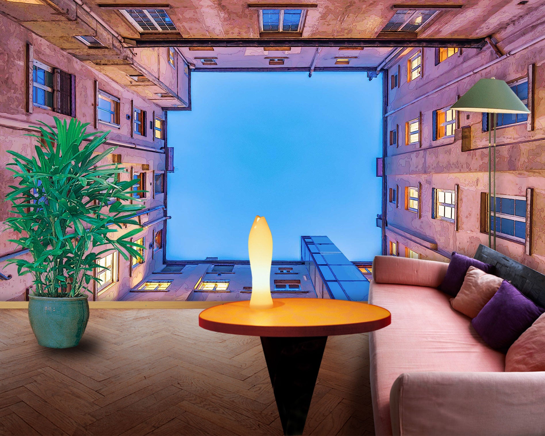 3D Building Bottom View 91112 Alius Herb Wall Mural Wall Murals