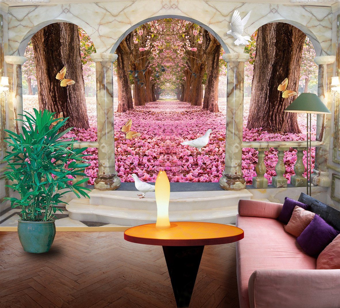 3D Pink Cherry Flower 63 Wallpaper AJ Wallpaper 