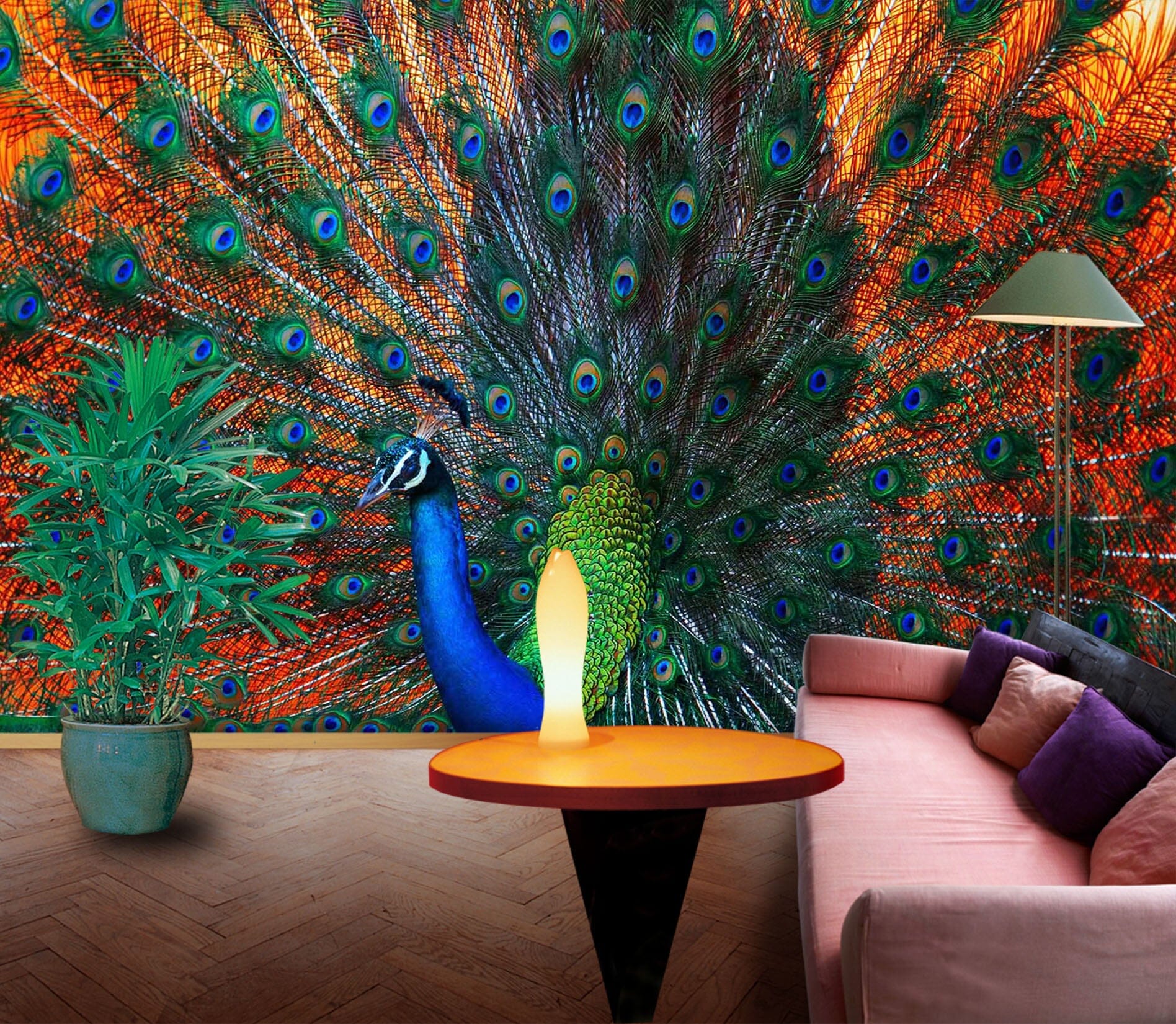 3D Peacock Feather 322 Wall Murals Wallpaper AJ Wallpaper 2 