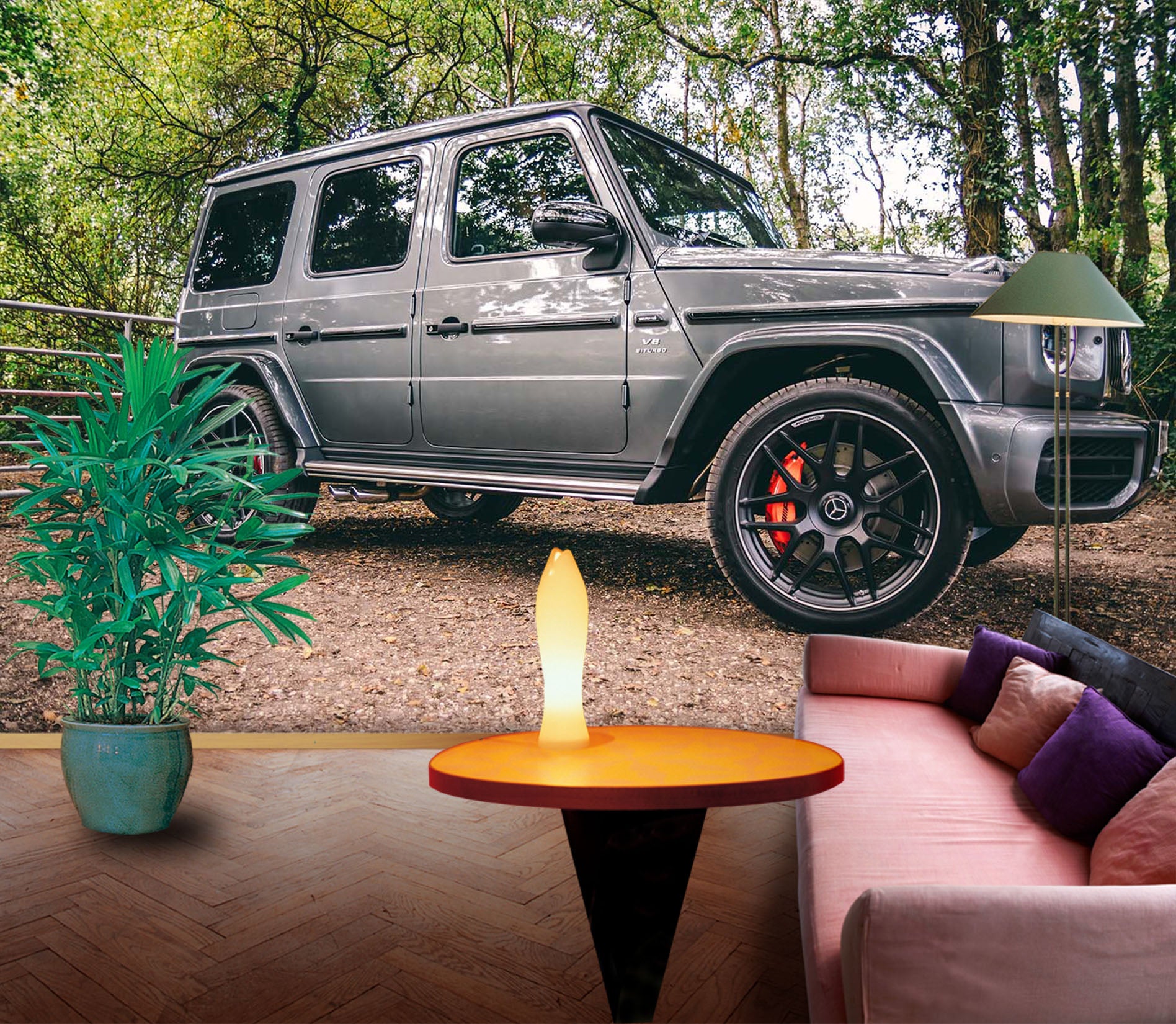 3D Auto Mercedes-Benz 102 Vehicle Wall Murals