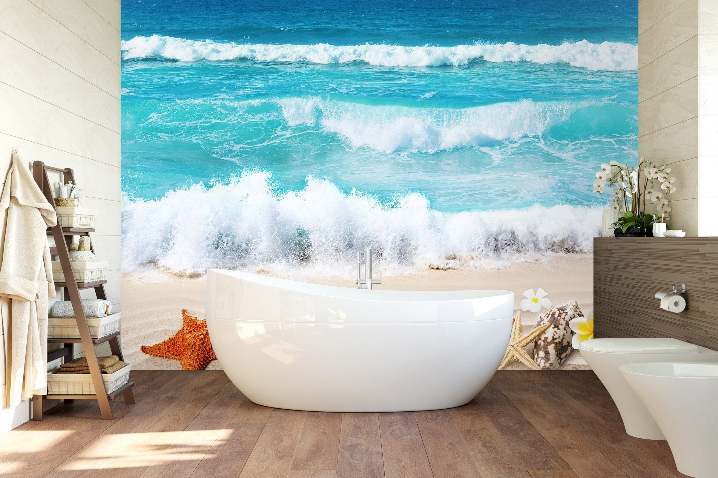 3D Blue Ocean Waves 1636 Wall Murals Wallpaper AJ Wallpaper 2 