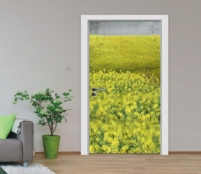 3D cole flowers flower field flower door mural Wallpaper AJ Wallpaper 