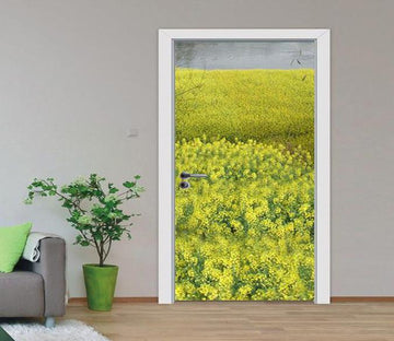 3D cole flowers flower field flower door mural Wallpaper AJ Wallpaper 