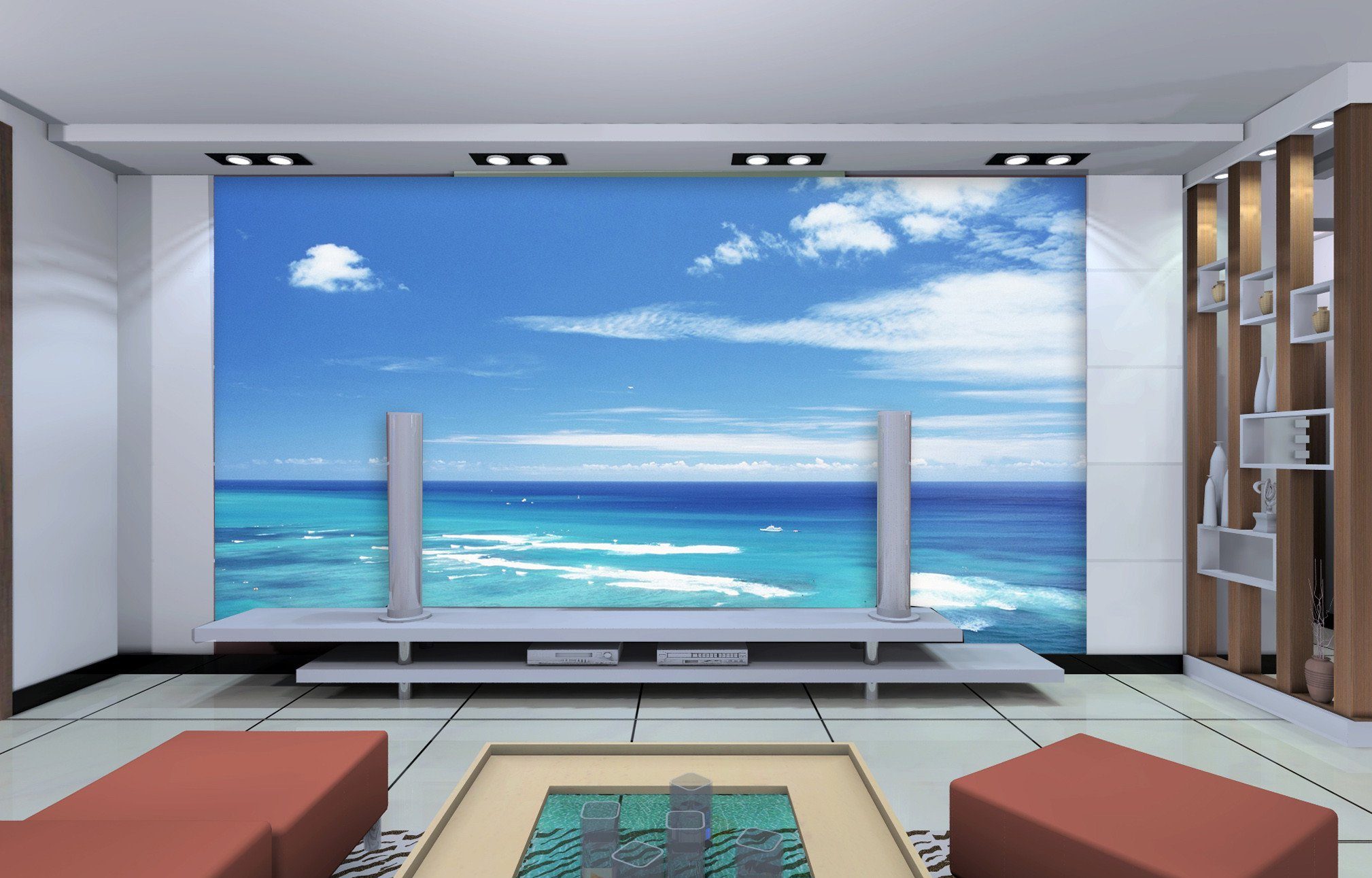 3D Blue Sky Ocean 232 Wallpaper AJ Wallpaper 