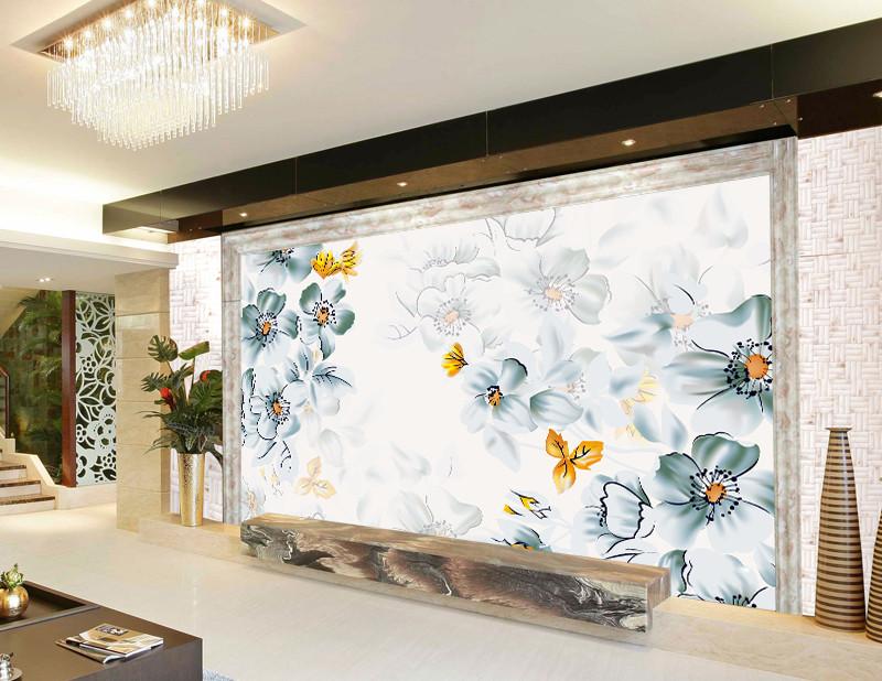 3D Golden Fish And Painting Flower 4 Wallpaper AJ Wallpaper 