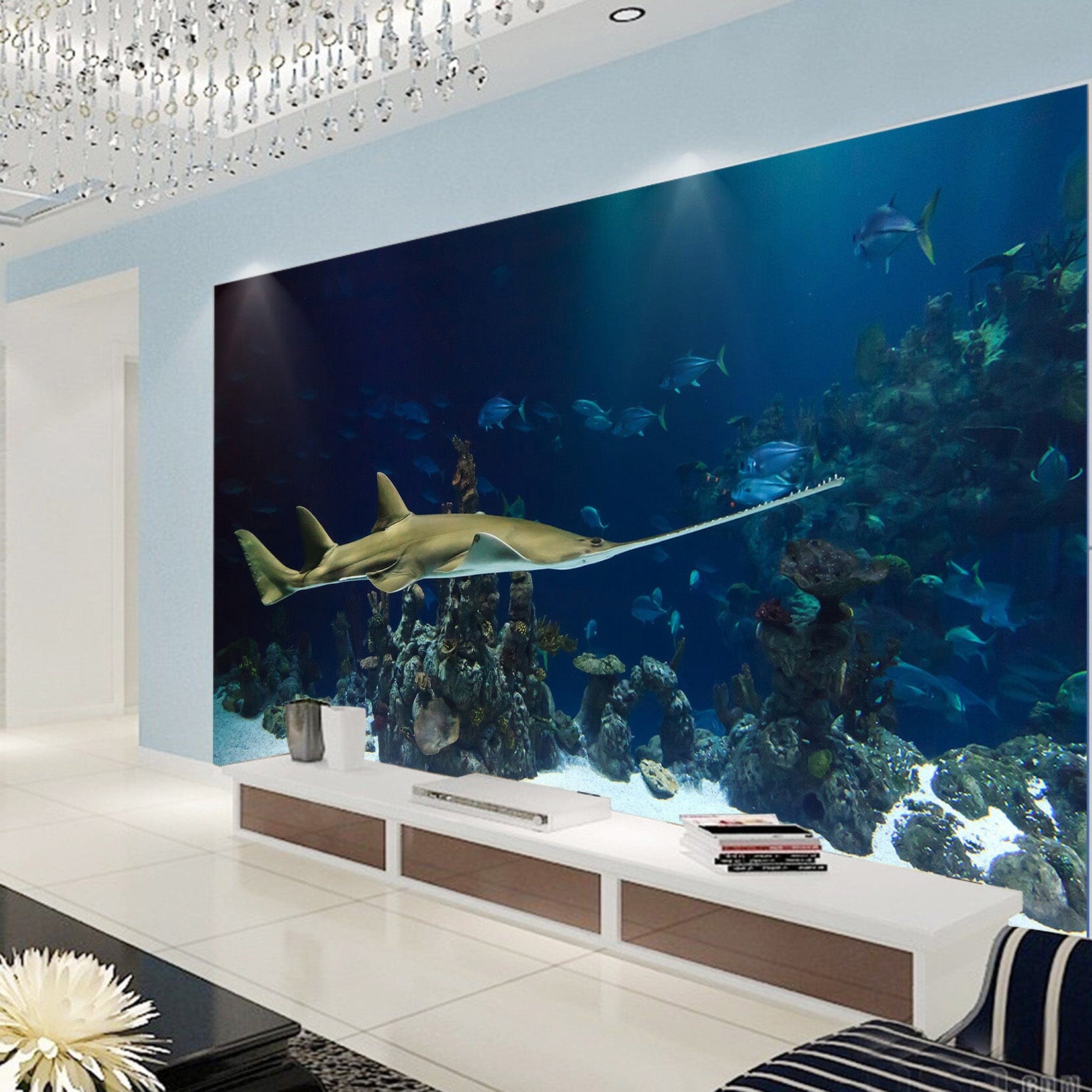 3D Seabed Sawfish 131 Wall Murals Wallpaper AJ Wallpaper 2 