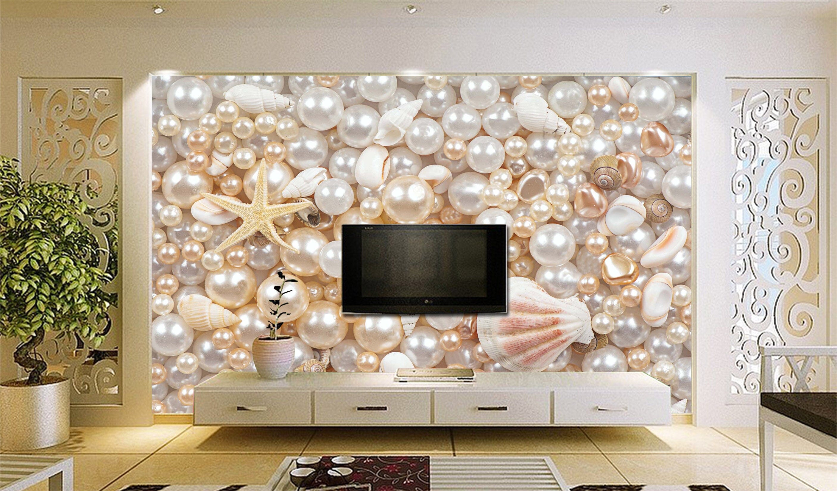 3D Starfish Pearl 1013 Wall Murals Wallpaper AJ Wallpaper 2 