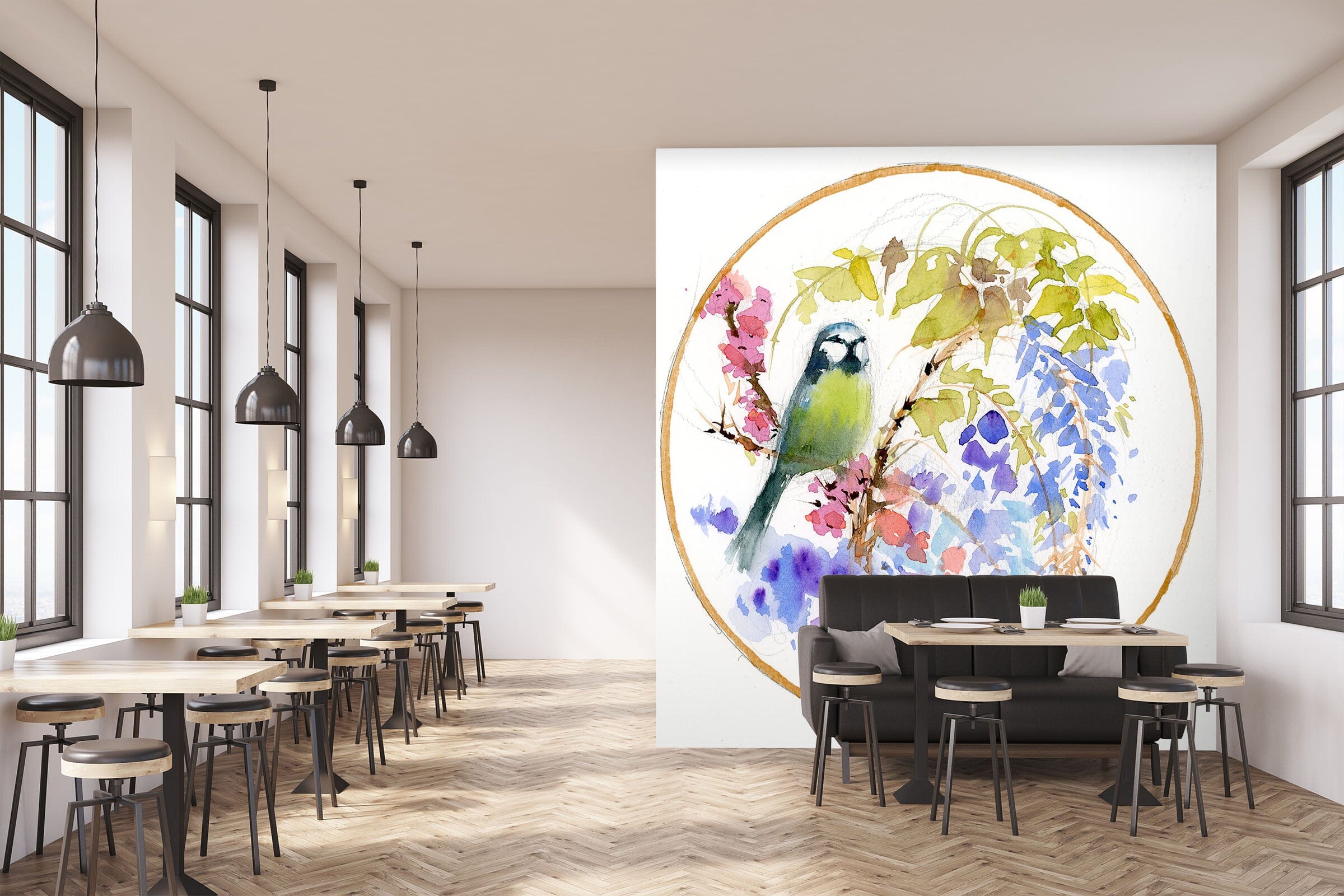 3D Embroidered Bird 1401 Anne Farrall Doyle Wall Mural Wall Murals Wallpaper AJ Wallpaper 2 