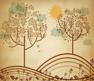 3D Tree Sun Flowers 832 Wallpaper AJ Wallpaper 