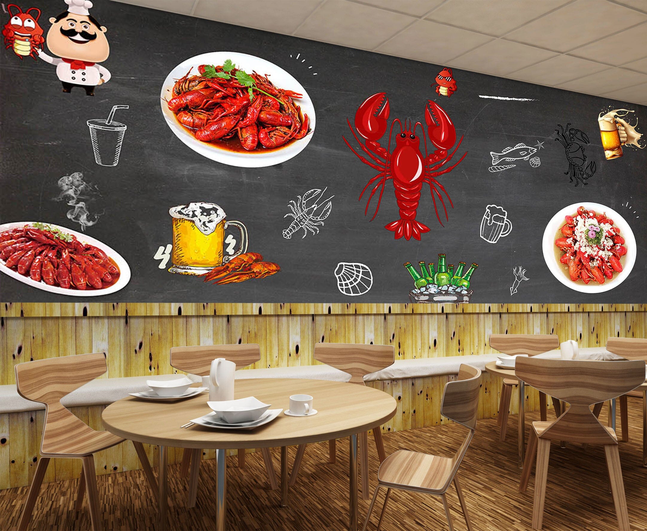 3D Red Lobster 3030 Wall Murals Wallpaper AJ Wallpaper 2 