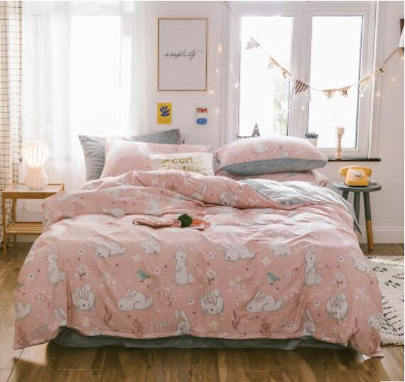 3D Pink Bunny 30155 Bed Pillowcases Quilt
