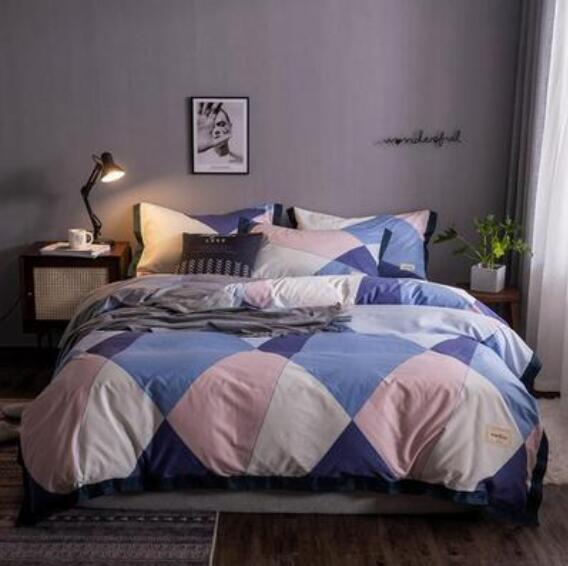 3D Blue Pink Diamond 14037 Bed Pillowcases Quilt