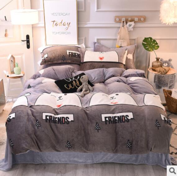 3D Gray Background Cartoon White Bear 14007 Bed Pillowcases Quilt