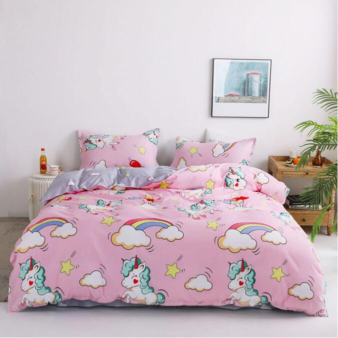 3D Cartoon Unicorn Star 13107 Bed Pillowcases Quilt