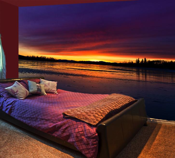 3D Sunrise Purple Sky 587 Wallpaper AJ Wallpaper 
