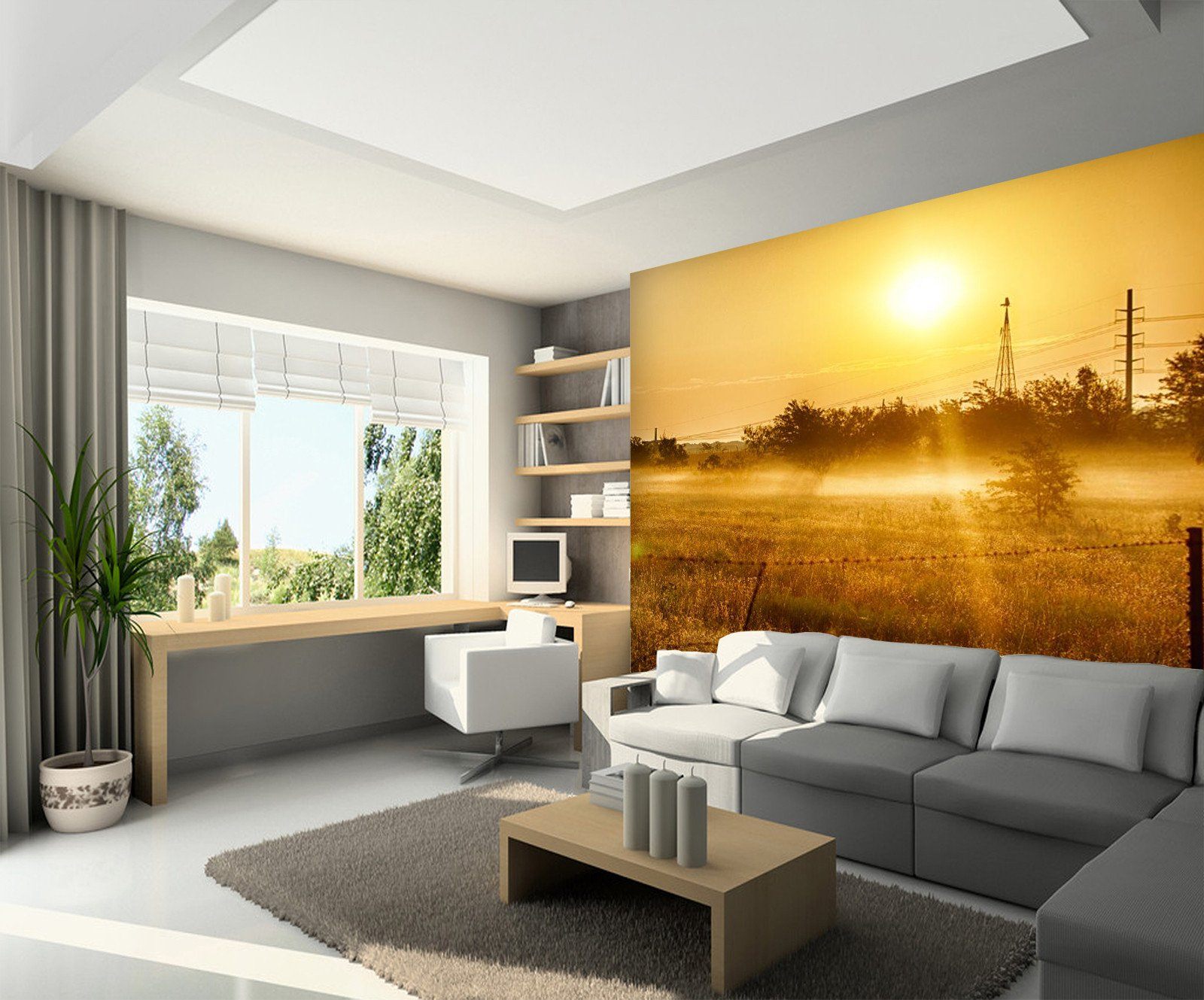 Wheat Field Sunrise 7572 Wallpaper AJ Wallpaper 1 