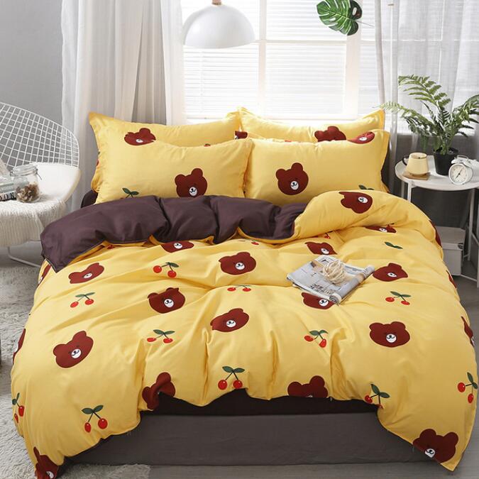 3D Yellow Background Bear Pattern 12148 Bed Pillowcases Quilt