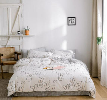 3D Rabbit 40114 Bed Pillowcases Quilt