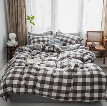 3D Black Middle Grid 15058 Bed Pillowcases Quilt