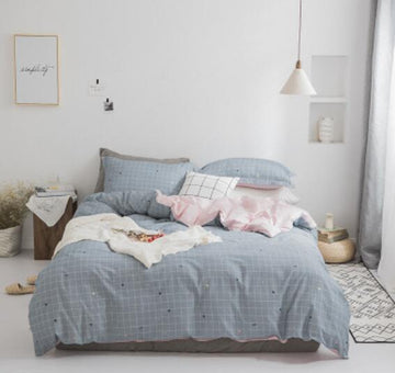 3D Gray Small Grid 20342 Bed Pillowcases Quilt