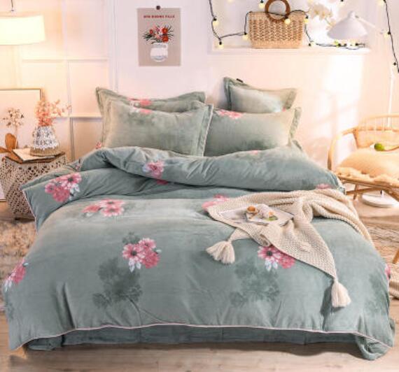 3D Green Flowers 20070 Bed Pillowcases Quilt