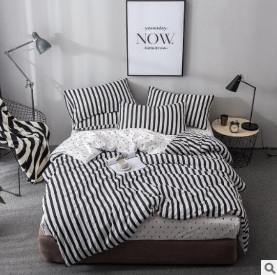 3D Black White Vertical Bars 17184 Bed Pillowcases Quilt