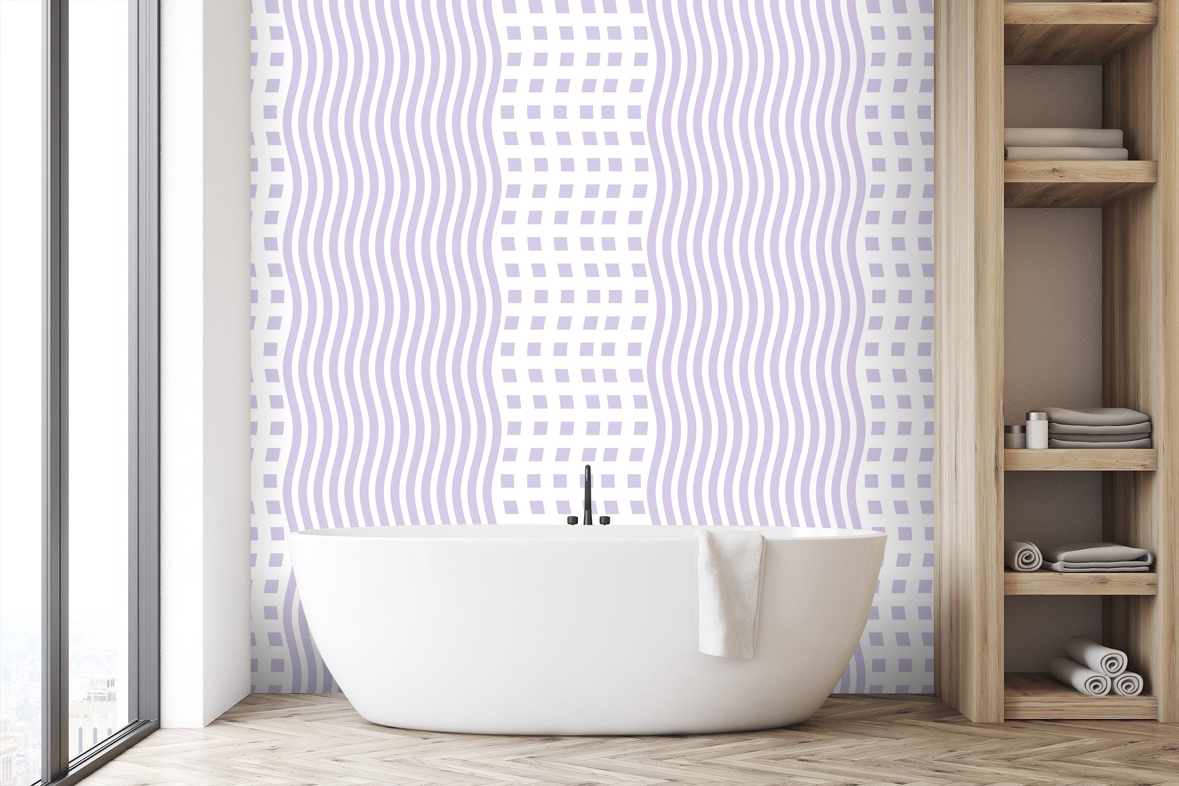 3D Light Purple Ripple Dots 98138 Kasumi Loffler Wall Mural Wall Murals