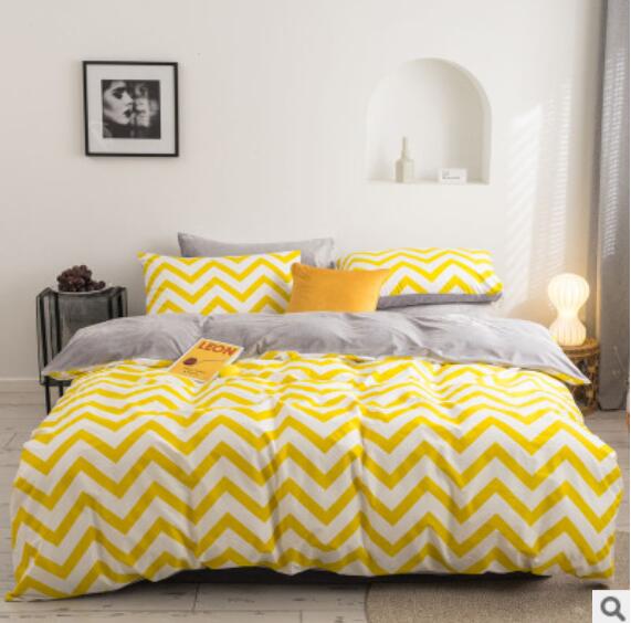 3D Yellow Curve 30100 Bed Pillowcases Quilt