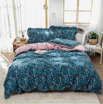 3D Dark Green Floral 40321 Bed Pillowcases Quilt