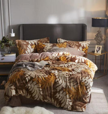 3D Brown Leaves 20013 Bed Pillowcases Quilt
