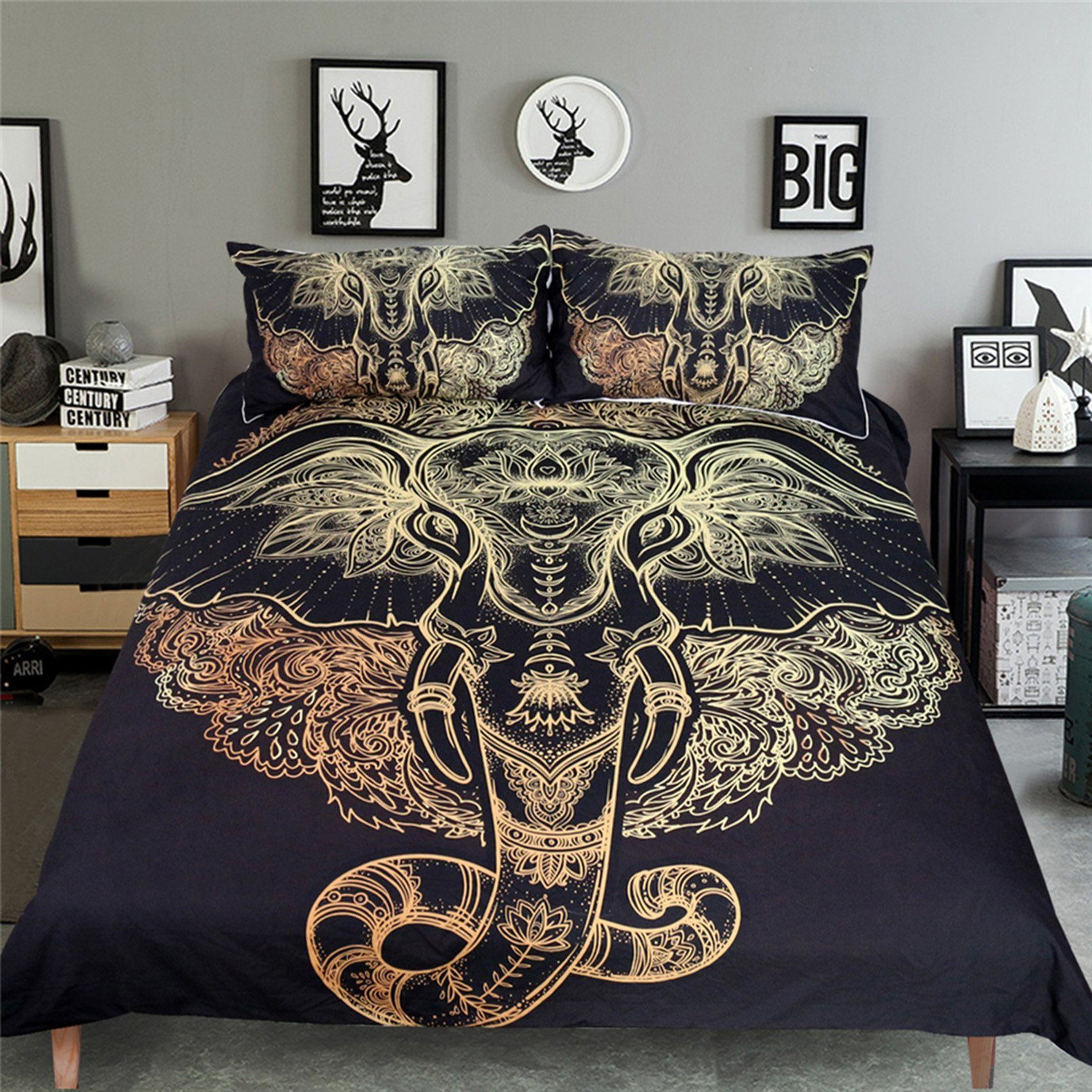 3D Elephant Head Mandala 198 Bed Pillowcases Quilt Wallpaper AJ Wallpaper 