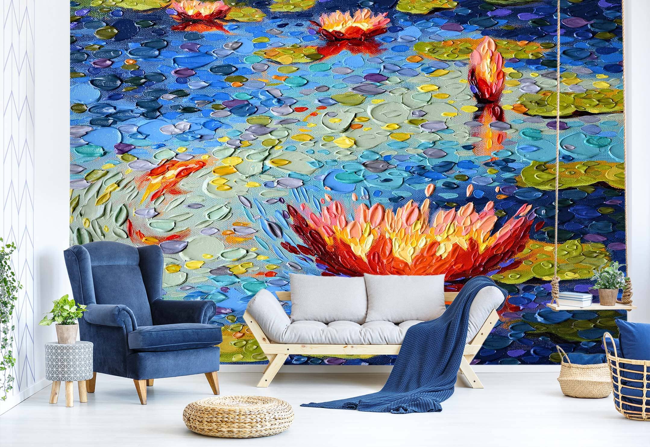 3D Painted Lotus 1406 Dena Tollefson Wall Mural Wall Murals Wallpaper AJ Wallpaper 2 