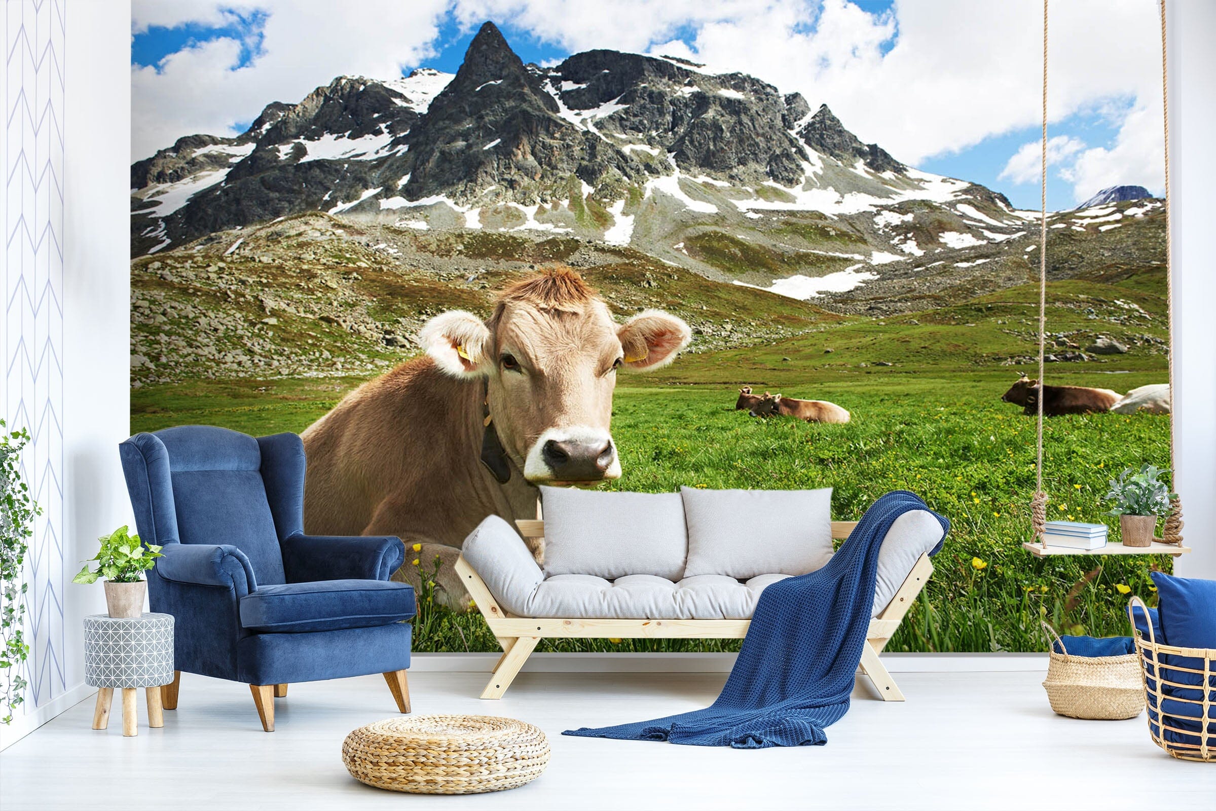 3D Cattle Mountain 338 Wall Murals Wallpaper AJ Wallpaper 2 