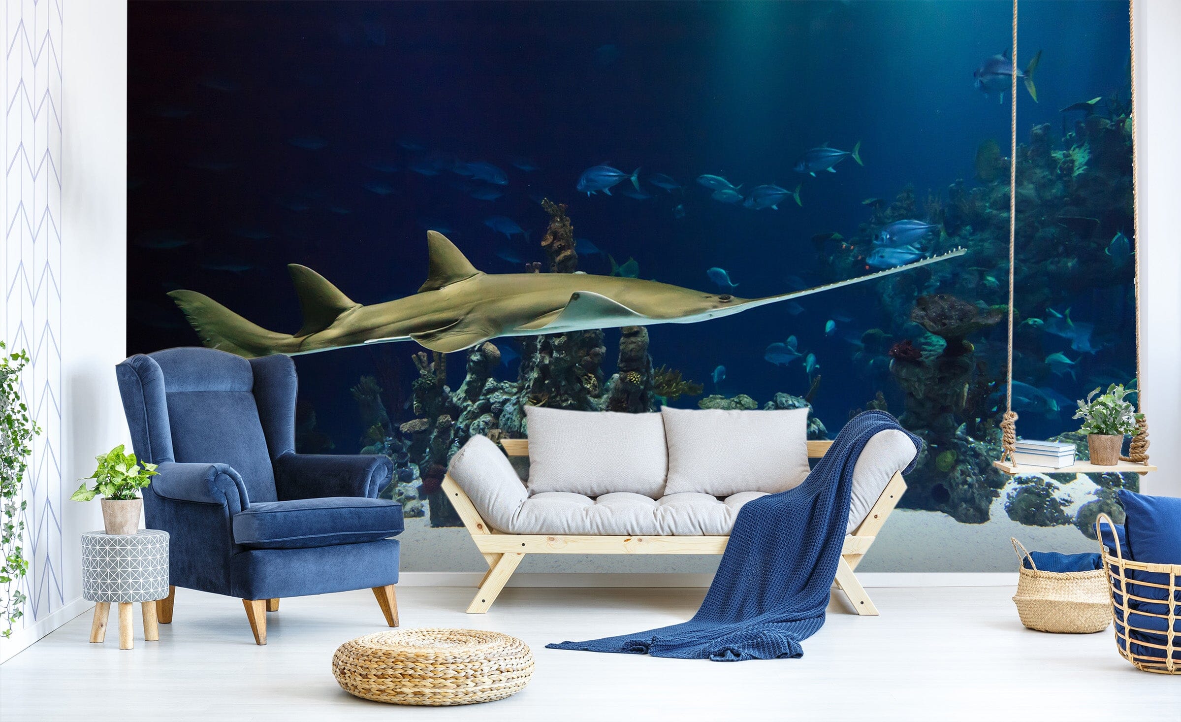 3D Seabed Sawfish 131 Wall Murals Wallpaper AJ Wallpaper 2 