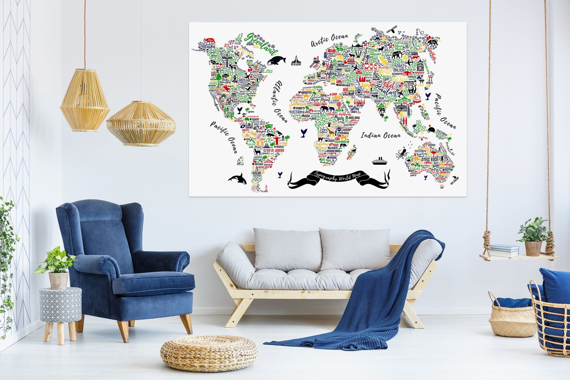 3D Color Painting 234 World Map Wall Sticker Wallpaper AJ Wallpaper 2 