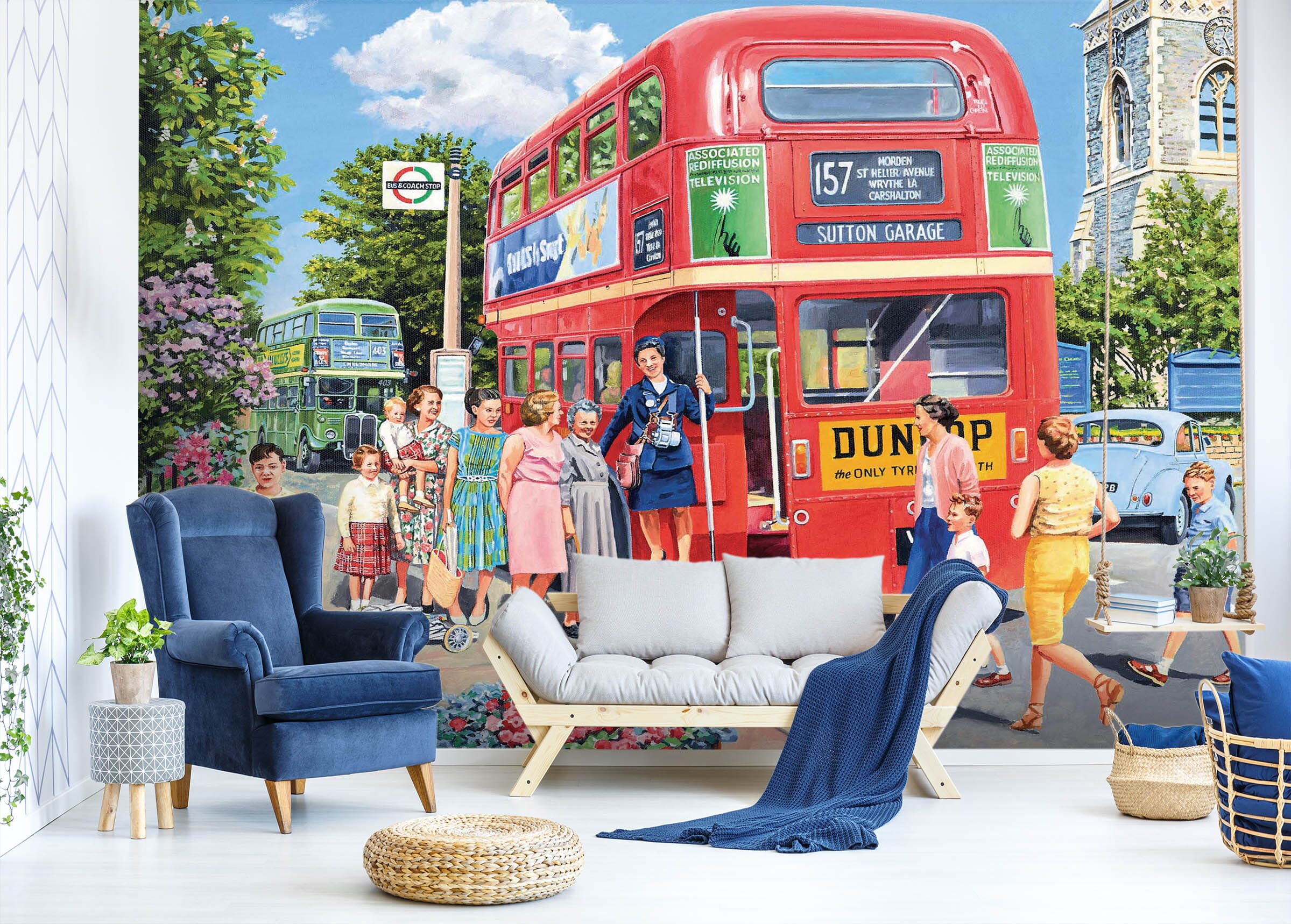 3D The Bus Conductress 1057 Trevor Mitchell Wall Mural Wall Murals Wallpaper AJ Wallpaper 2 