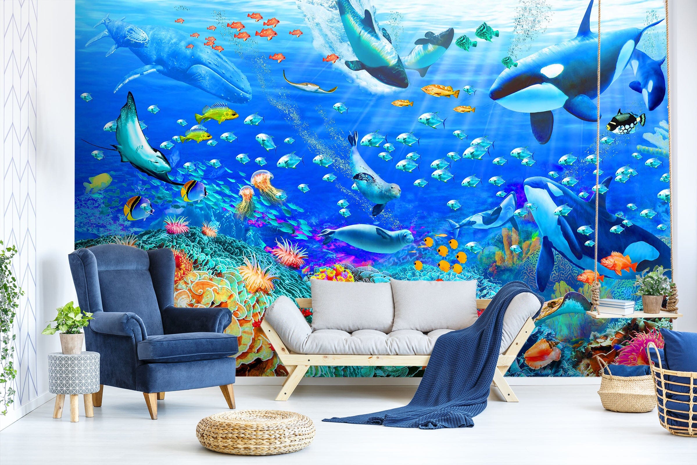 3D Have Fun Swimming 1410 Adrian Chesterman Wall Mural Wall Murals Wallpaper AJ Wallpaper 2 