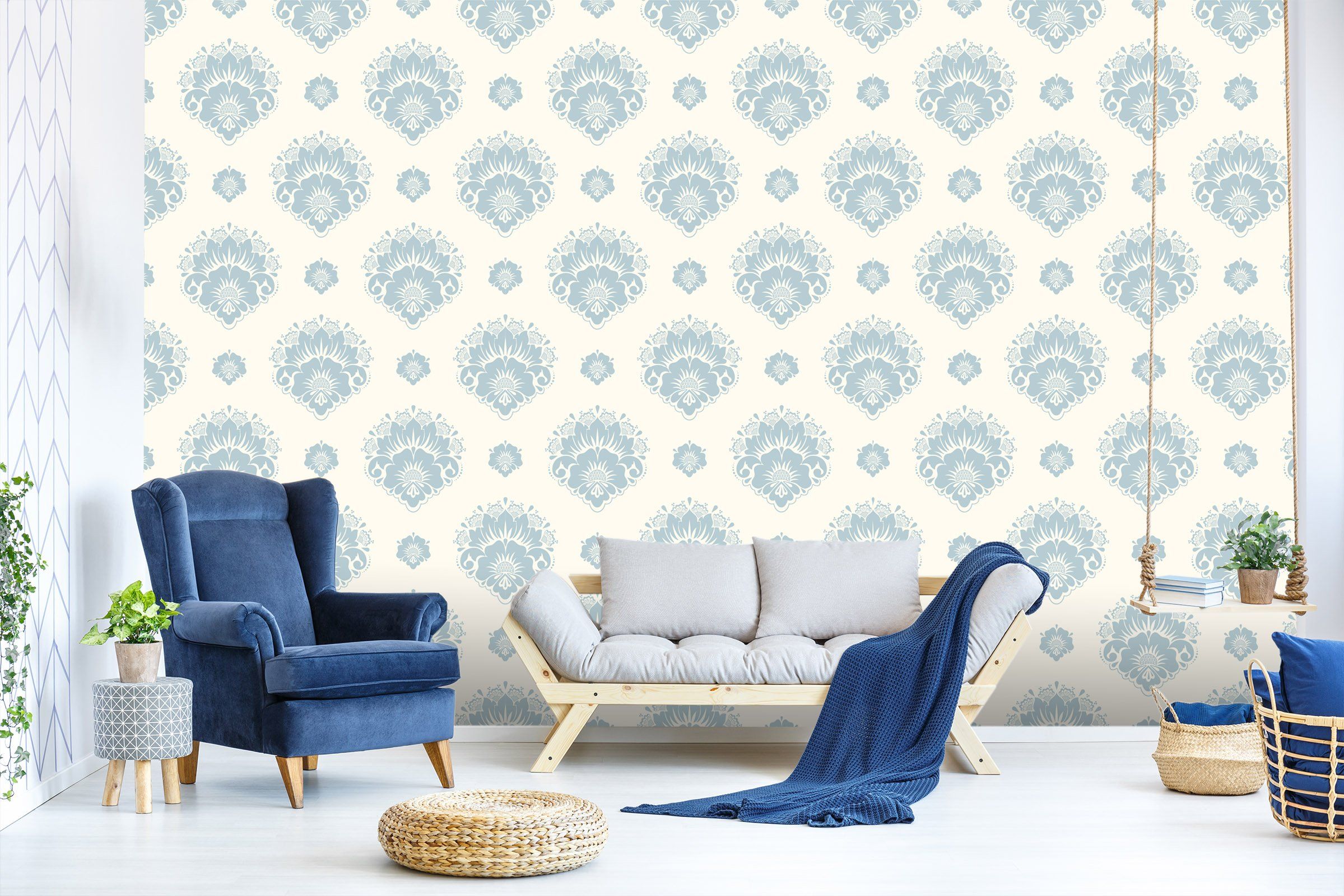 3D Blue Flower 523 Wallpaper AJ Wallpaper 