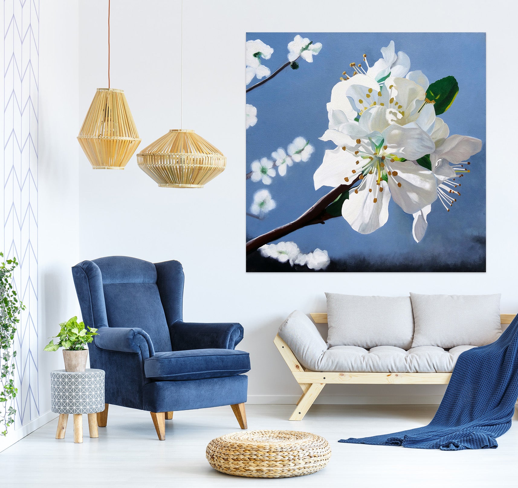 3D White Flower 110117 Matthew Holden Bates Wall Sticker