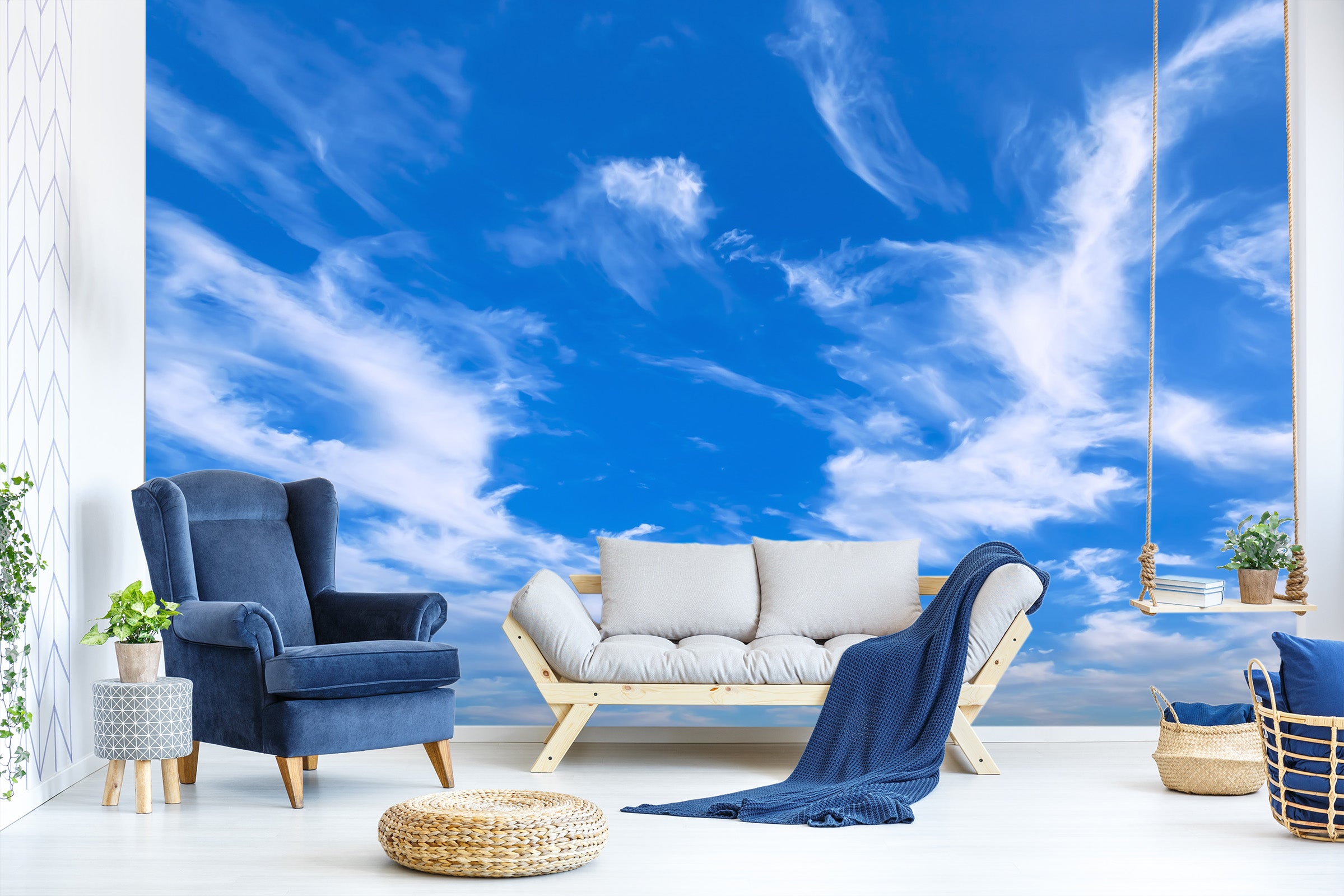 3D Blue Sky White Clouds 1465 Wall Murals