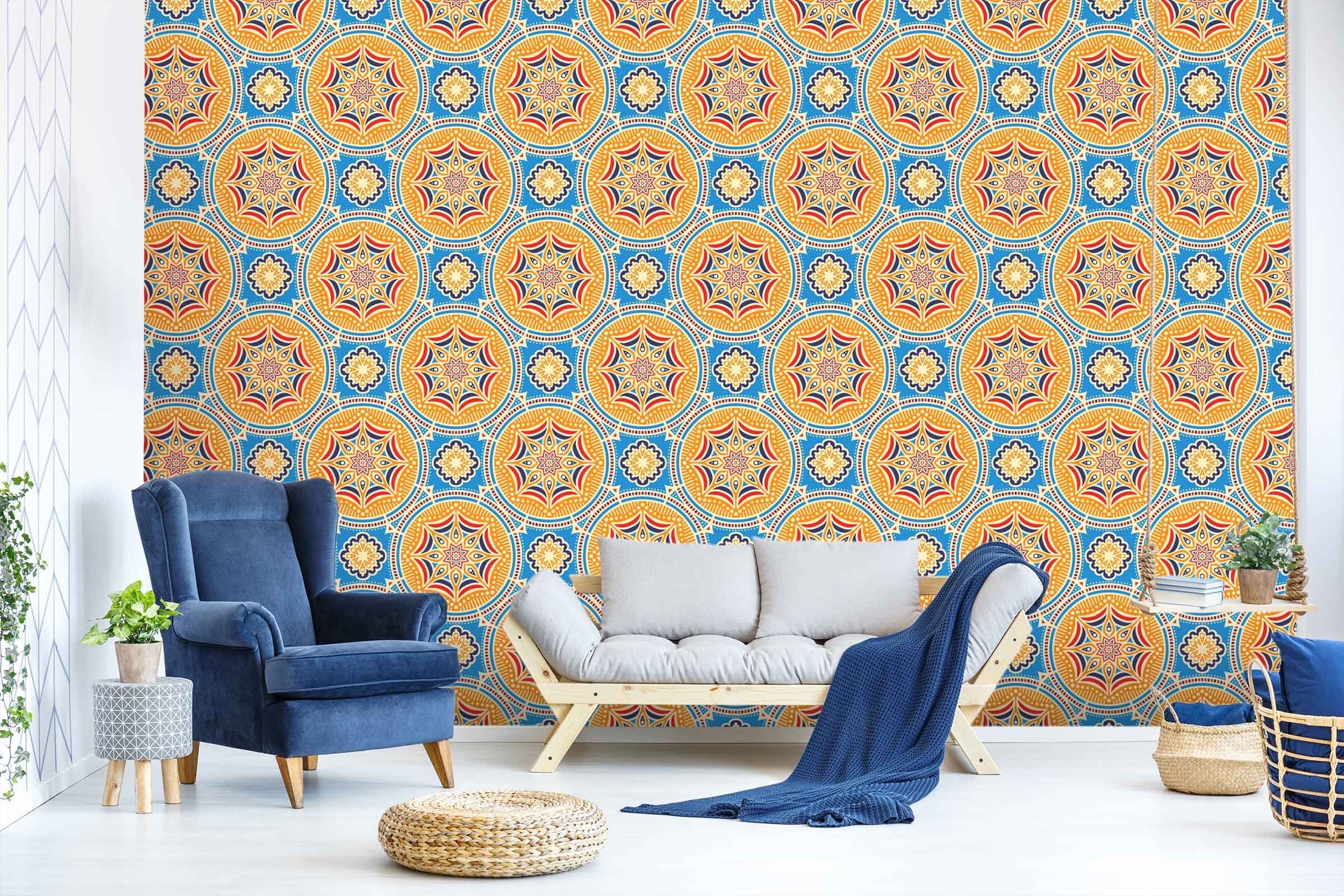 3D Round Orange Pattern 509 Wallpaper AJ Wallpaper 