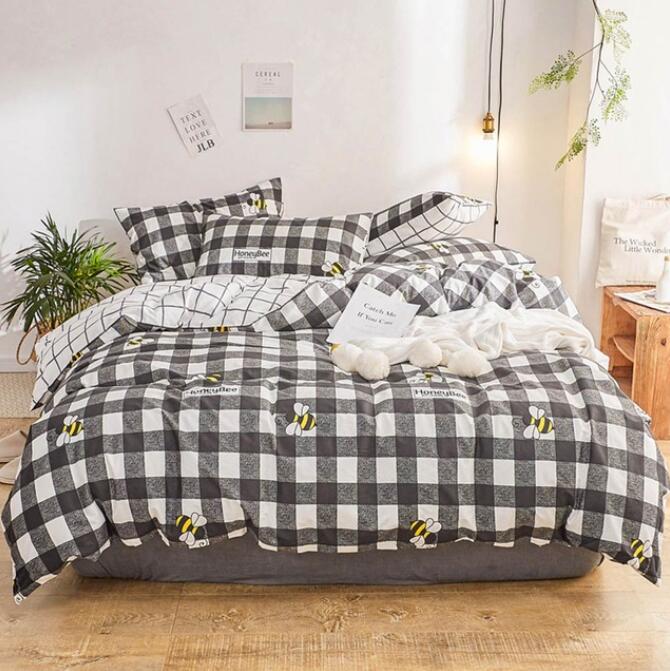3D Black And White Lattice Bee 6198 Bed Pillowcases Quilt