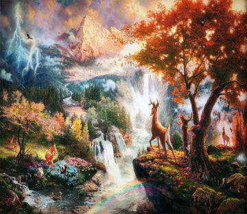3D Maple Forest Deer 653 Wallpaper AJ Wallpaper 