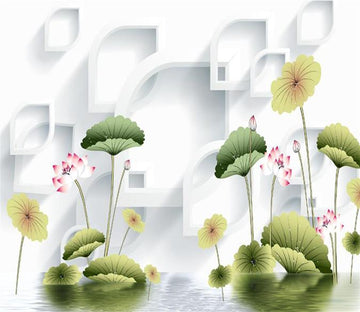 3D Water Lily Flowers 077 Wallpaper AJ Wallpaper 