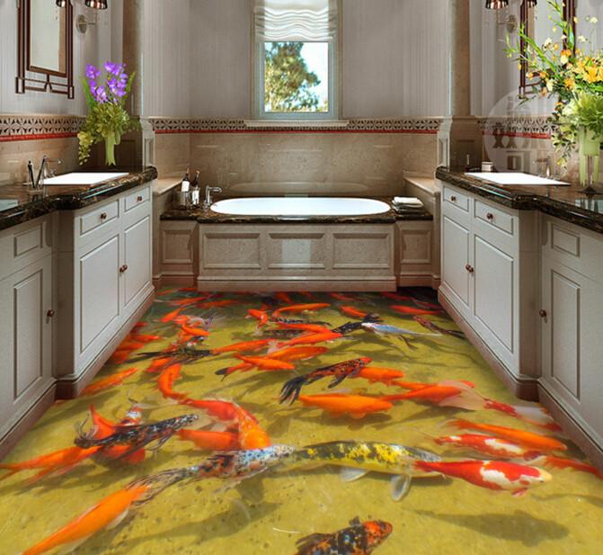 3D Moving Fish Floor Mural Wallpaper AJ Wallpaper 2 