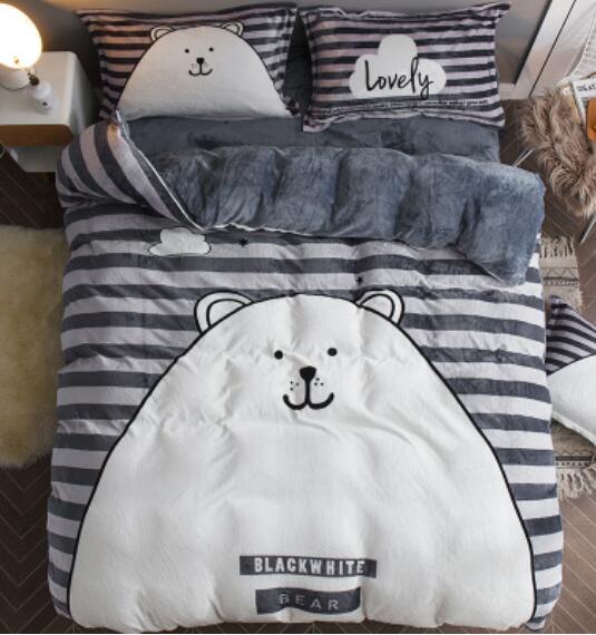 3D Fat Bear 18097 Bed Pillowcases Quilt