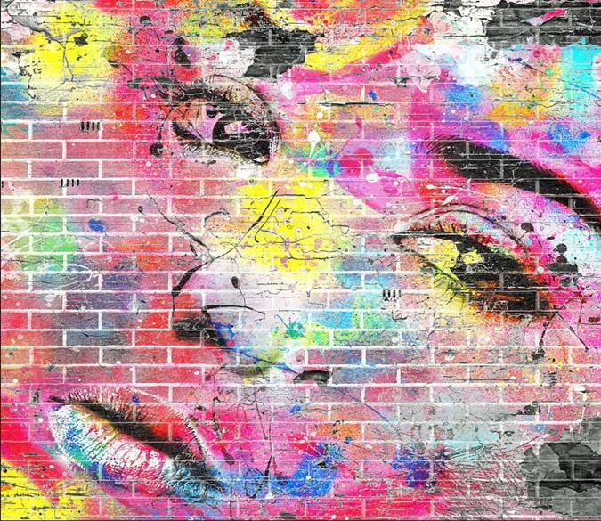 3D Graffiti Girl Colorful 045 Wallpaper AJ Wallpaper 