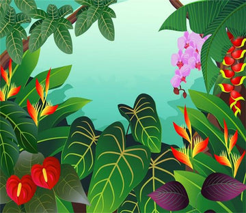 3D Green Leaves Flower 52 Wallpaper AJ Wallpaper 