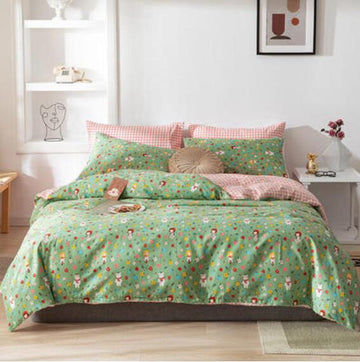 3D Green Floral 30045 Bed Pillowcases Quilt